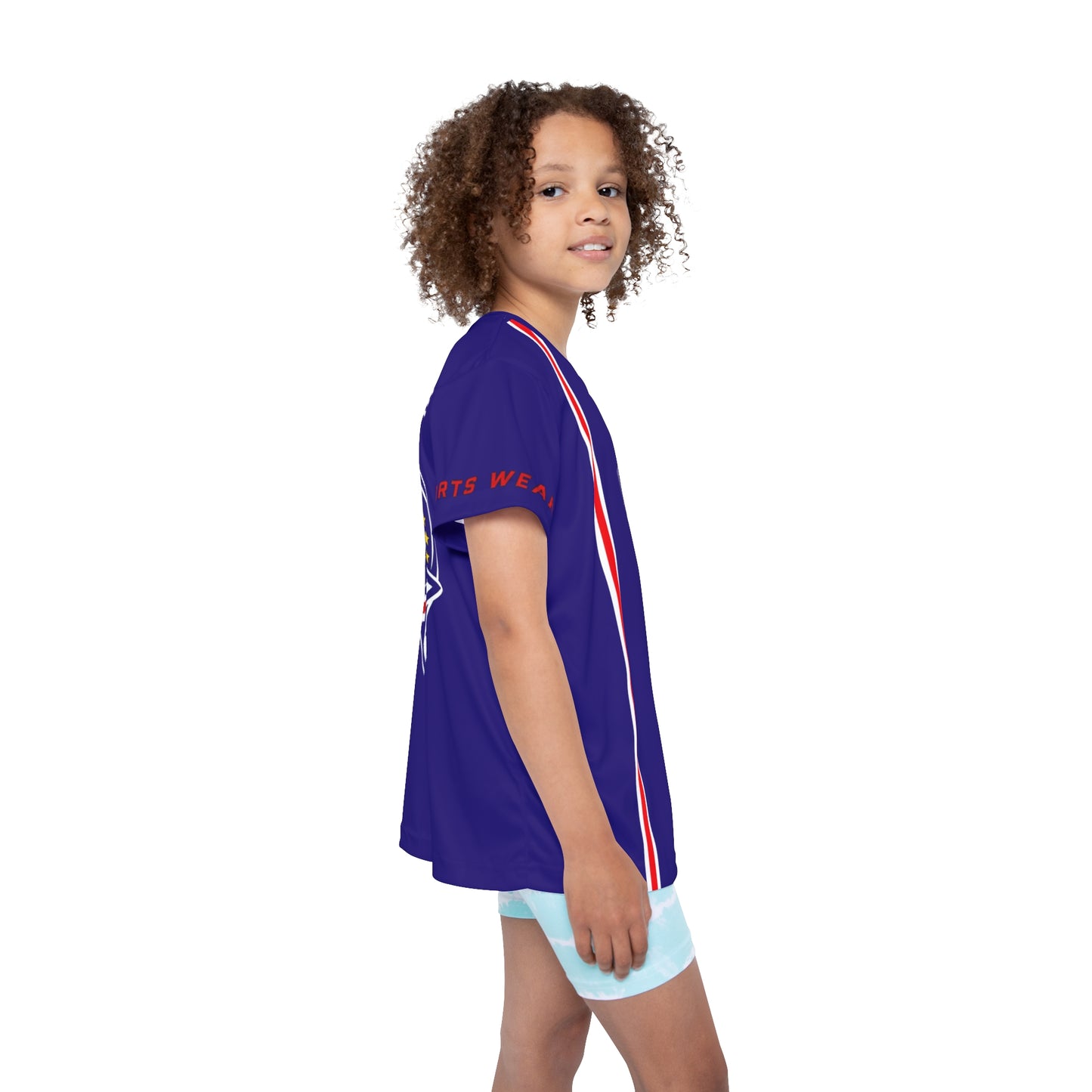 Blue Stripe Sports Jersey Kids