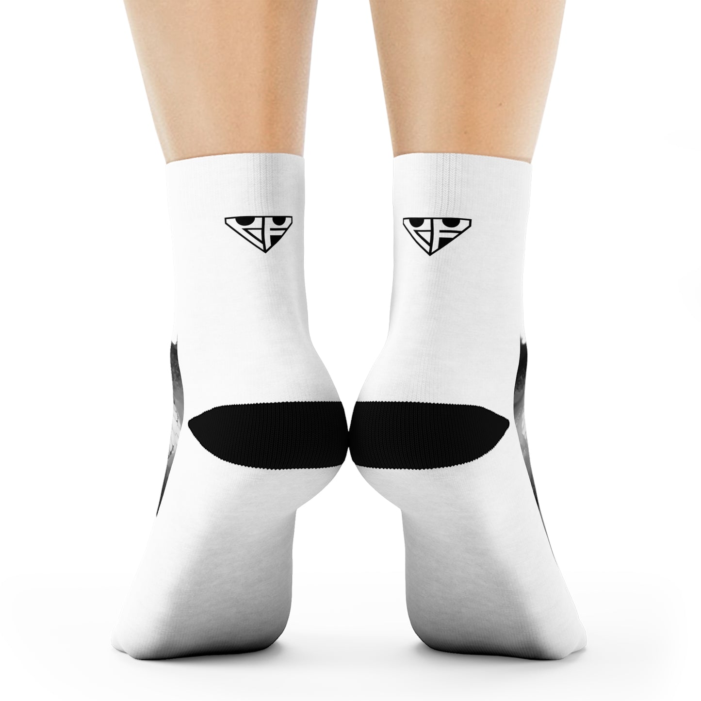 CARL FONS Face Print Crew Socks | Photo Face, Vertical Name