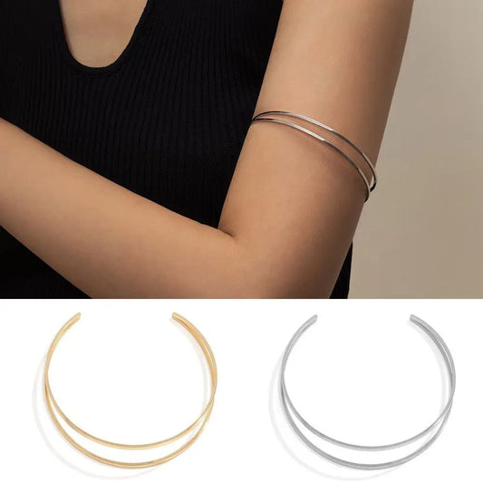 Brazalete MInimalista Dorado y Plateado