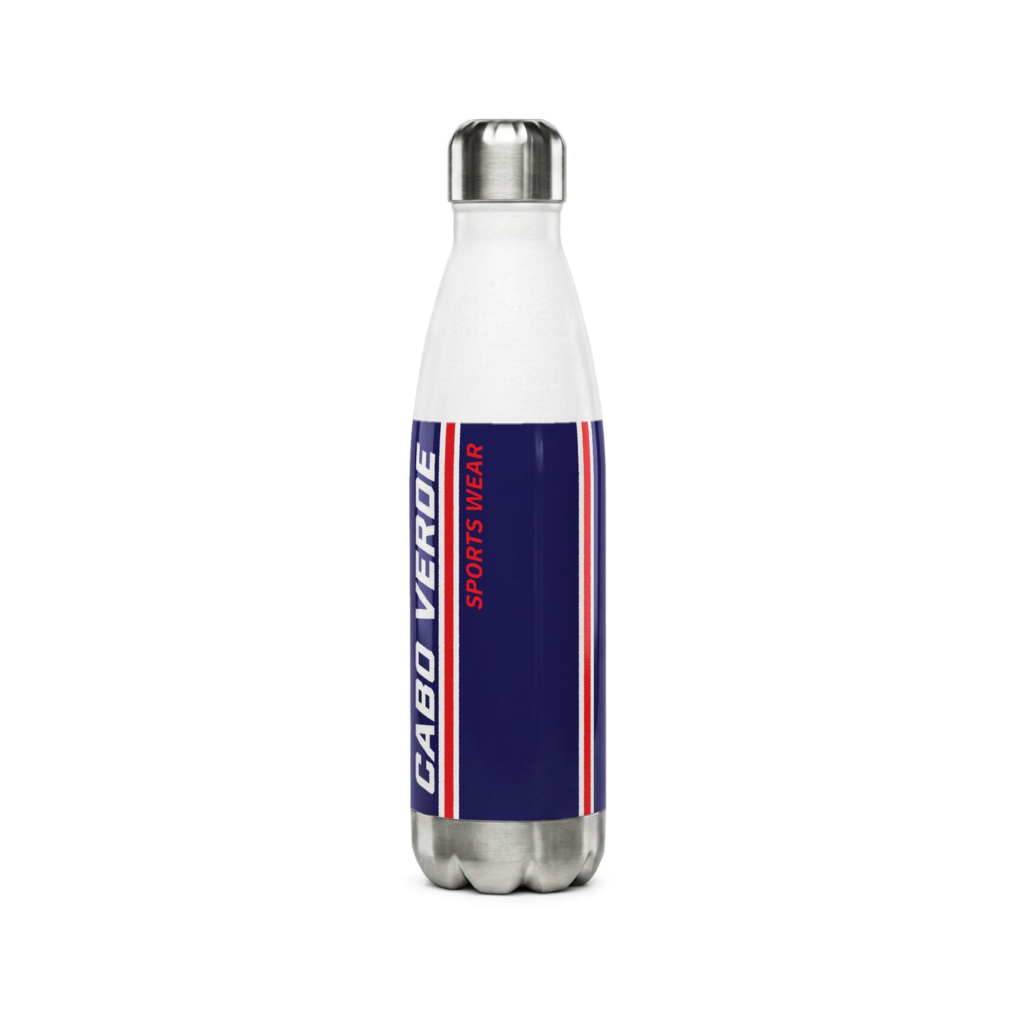 Cabo Verde Flag Stainless Steel Water Bottle — 17oz Insulated Sports Bottle