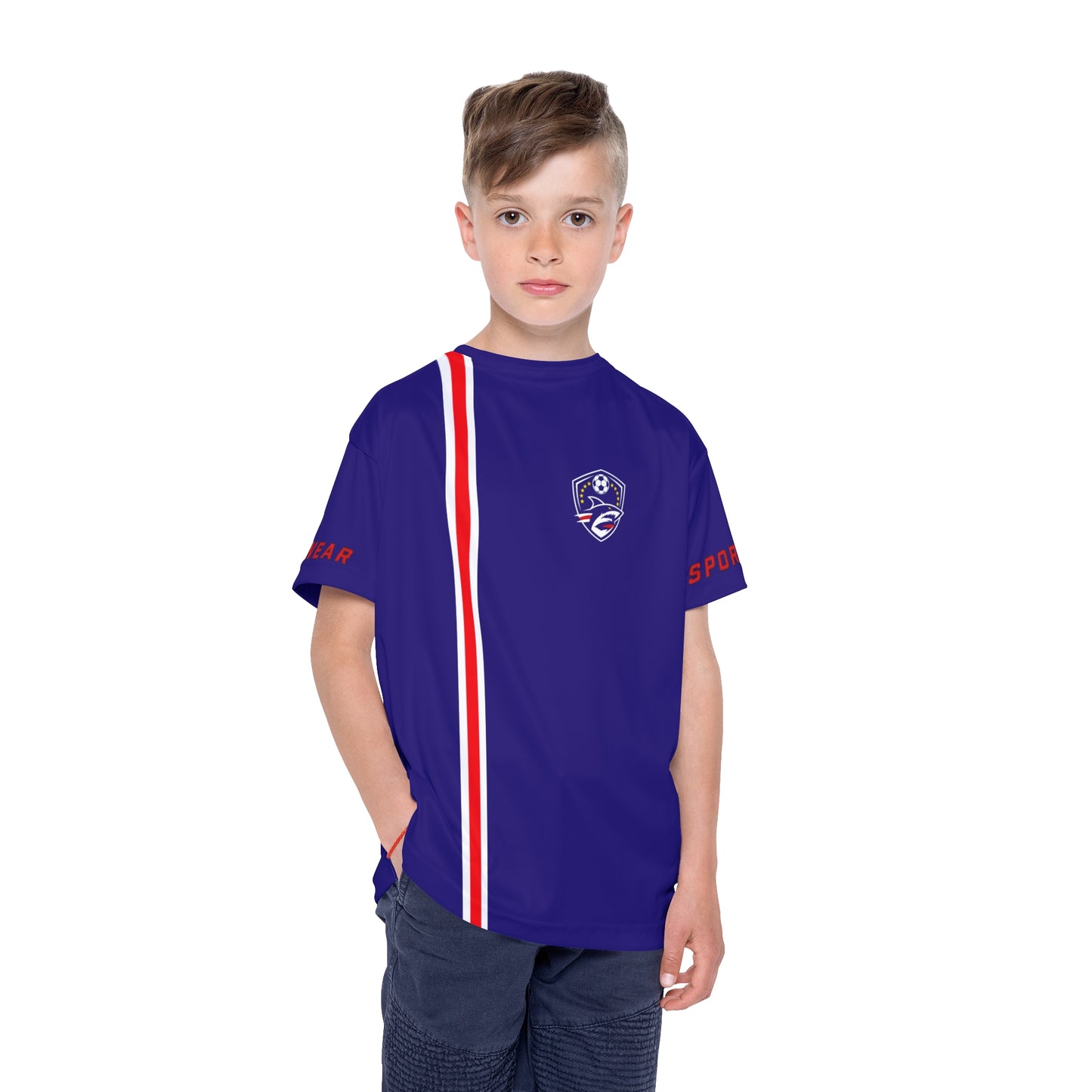 Blue Stripe Sports Jersey Kids