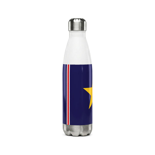 Cabo Verde Flag Stainless Steel Water Bottle — 17oz Insulated Sports Bottle
