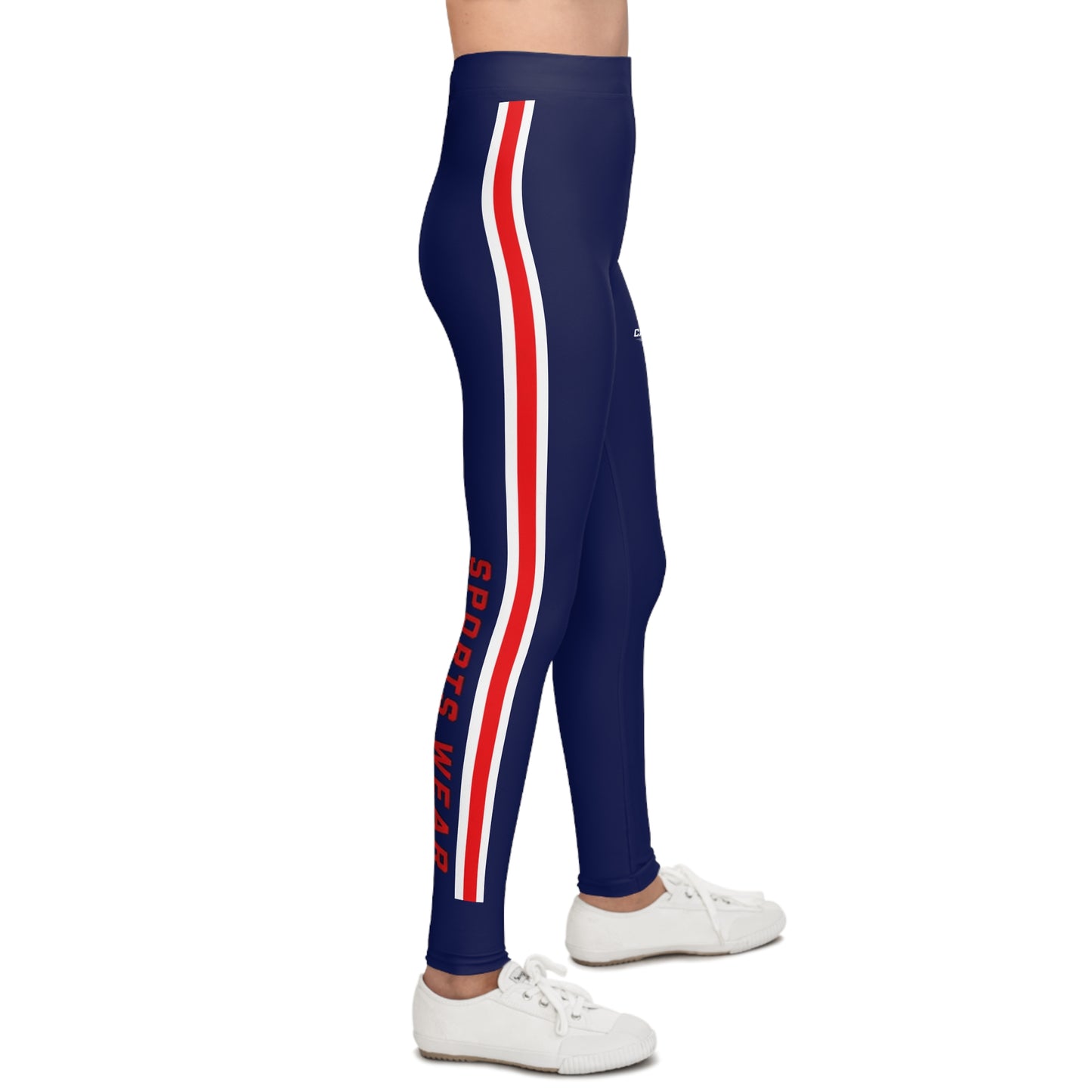 CABO VERDE Navy Stripe 'Sports Wear' Leggings | Youth Athletic Track Pants
