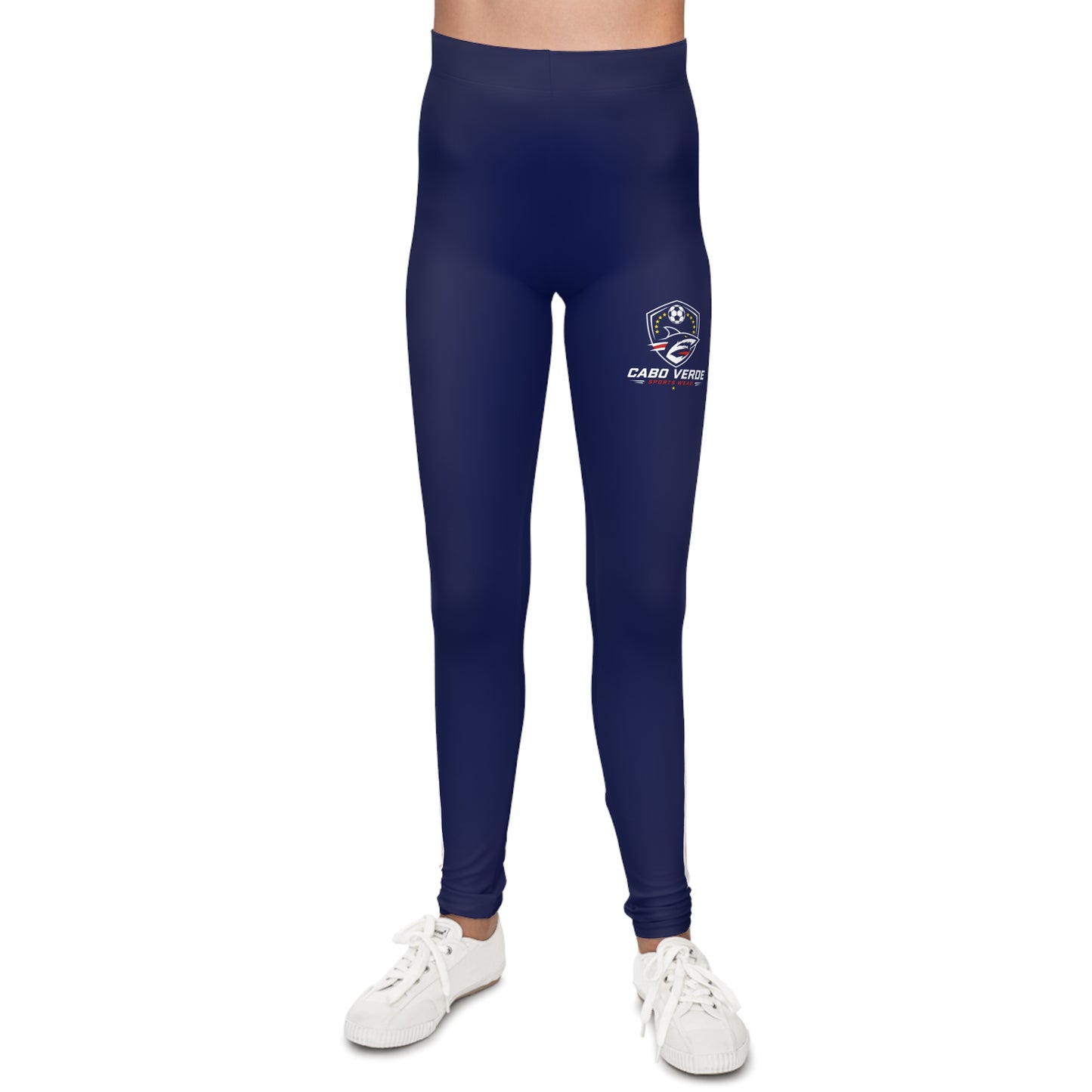 CABO VERDE Navy Stripe 'Sports Wear' Leggings | Youth Athletic Track Pants