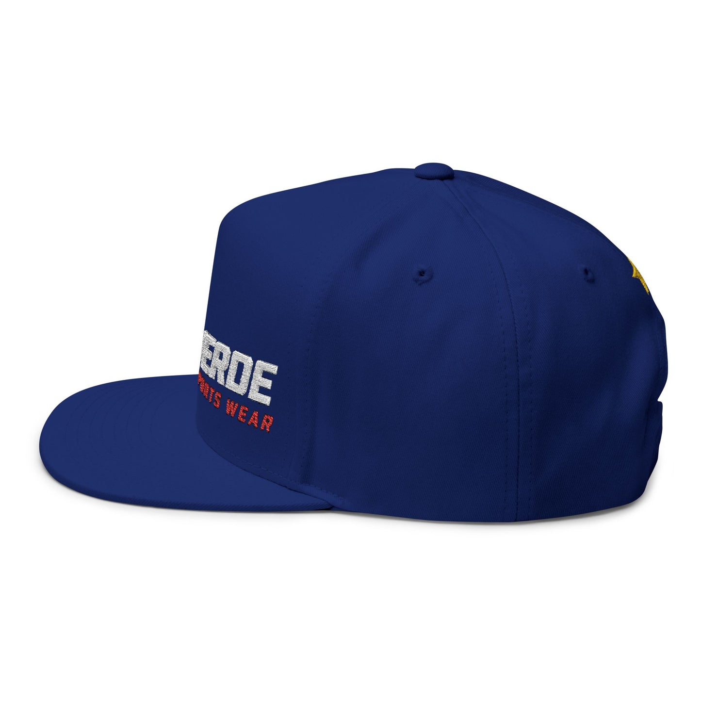 Cabo Verde Embroidered Flat Bill Cap — Sportswear Snapback with Gold Star