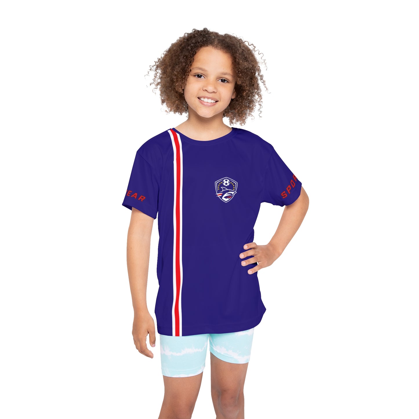 Blue Stripe Sports Jersey Kids