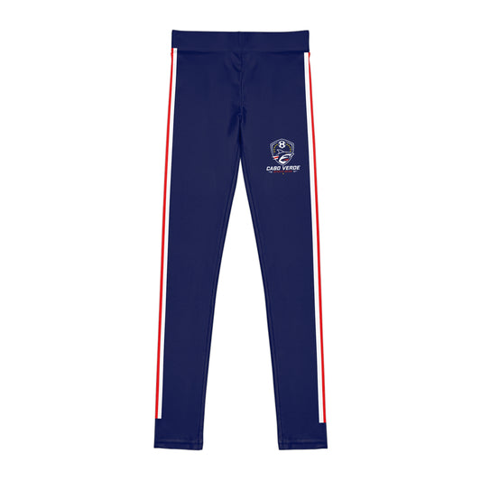 CABO VERDE Navy Stripe 'Sports Wear' Leggings | Youth Athletic Track Pants