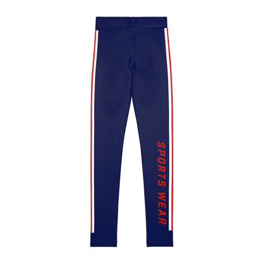 CABO VERDE Navy Stripe 'Sports Wear' Leggings | Youth Athletic Track Pants