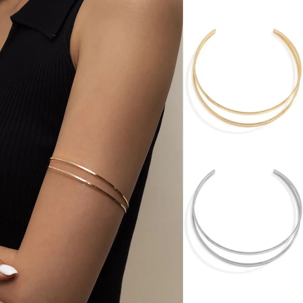 Brazalete MInimalista Dorado y Plateado