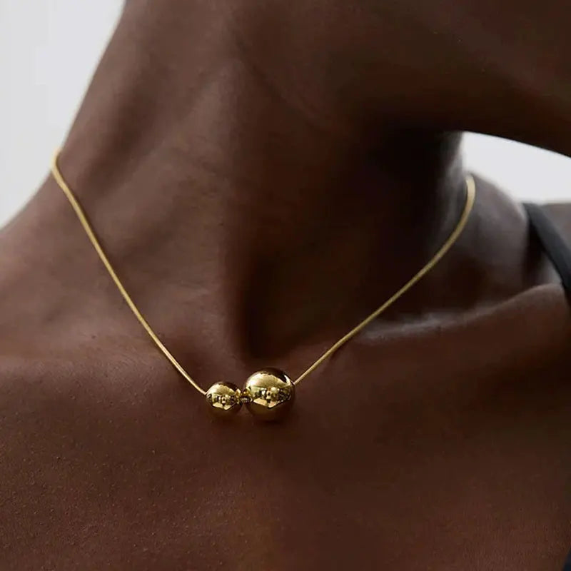 Collar Cuentas Acero Inoxidable