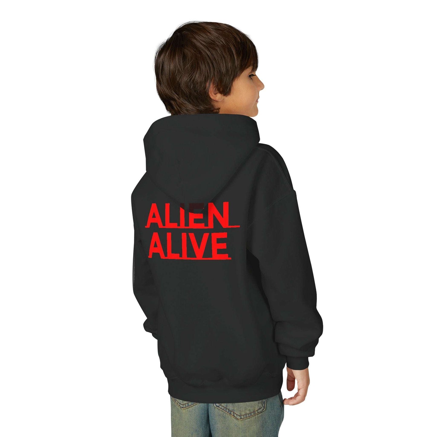 ALIENZ 1 - Alien Face Artwork Hoodie | Alien Alive Back Print Zarabunda The Shop