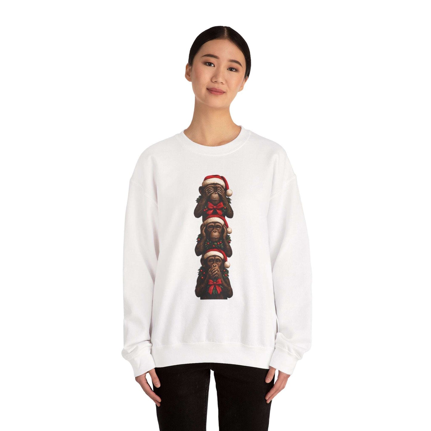 Copy of Three Santa Puppies Crewneck Sweatshirt | Christmas Dog Holiday Sweater Zarabunda The Shop