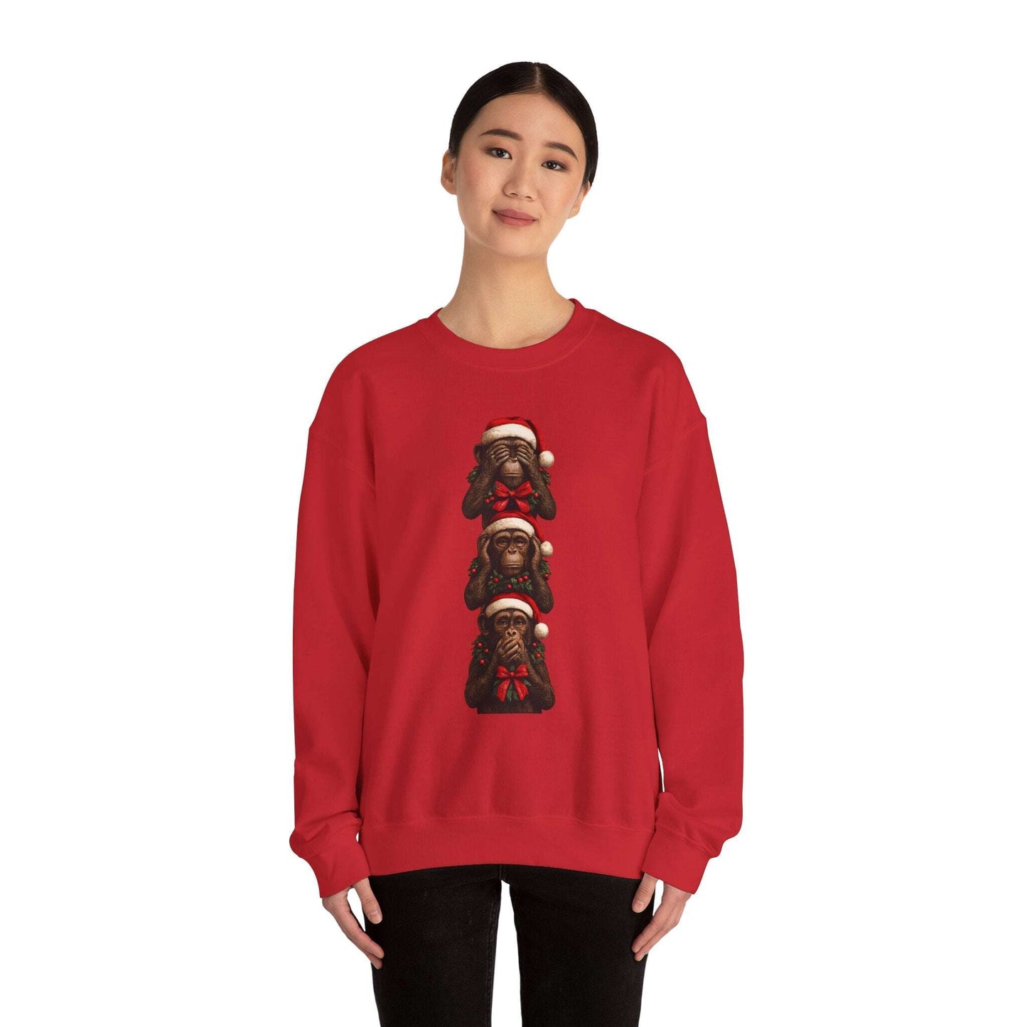 Copy of Three Santa Puppies Crewneck Sweatshirt | Christmas Dog Holiday Sweater Zarabunda The Shop