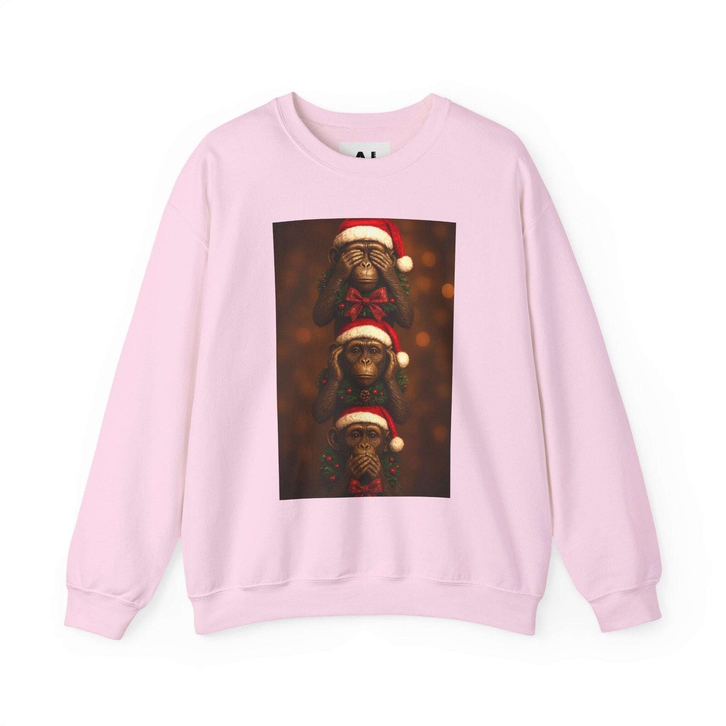 Three Santa Puppies Crewneck Sweatshirt | Christmas Dog Holiday Sweater Zarabunda The Shop
