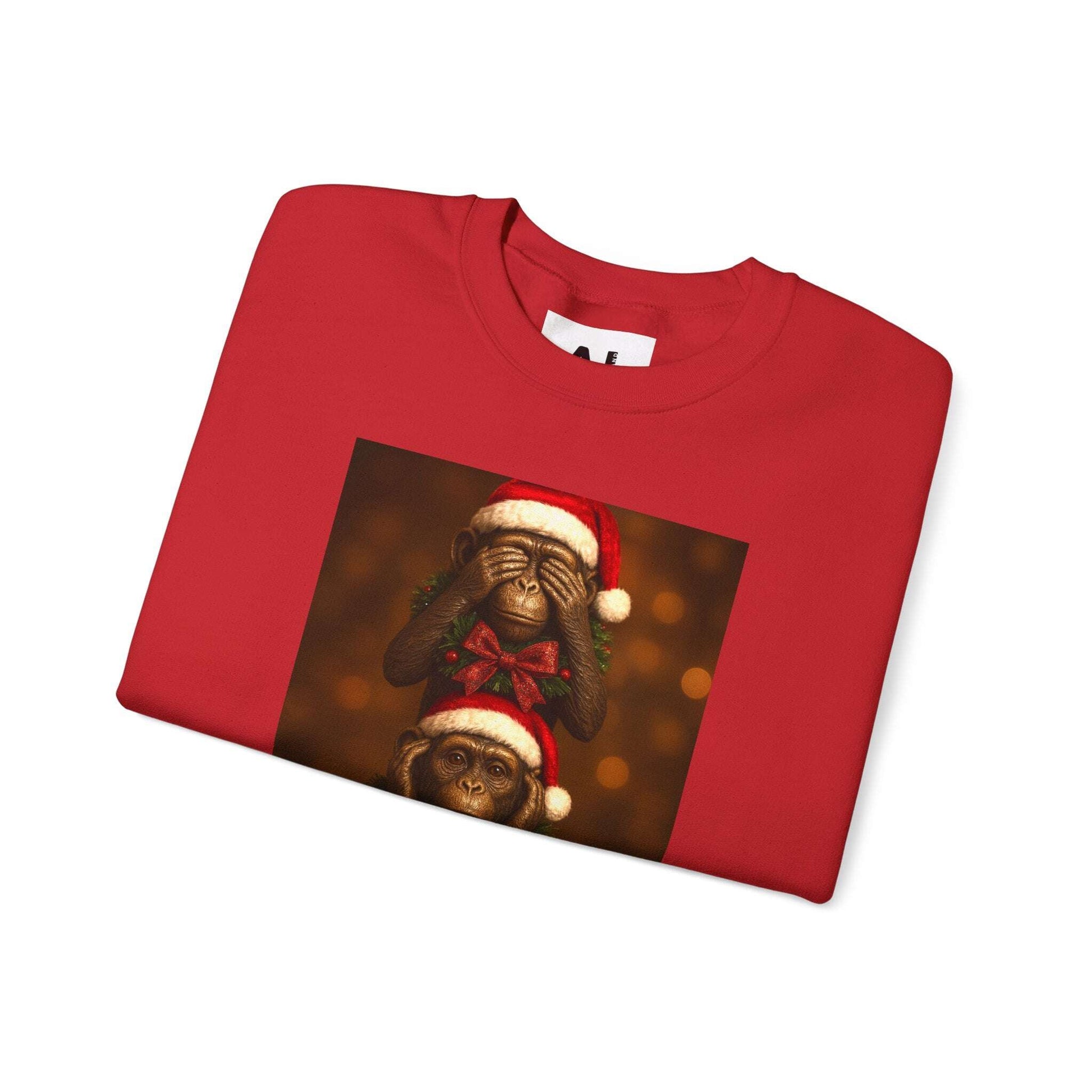 Three Santa Puppies Crewneck Sweatshirt | Christmas Dog Holiday Sweater Zarabunda The Shop