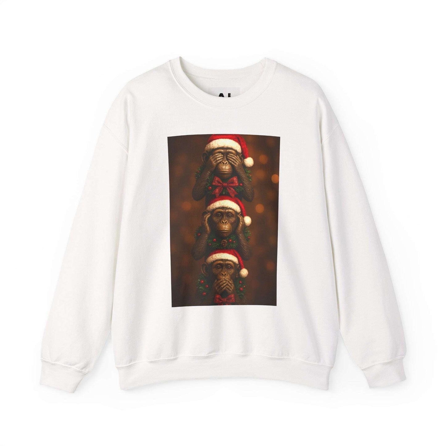 Three Santa Puppies Crewneck Sweatshirt | Christmas Dog Holiday Sweater Zarabunda The Shop