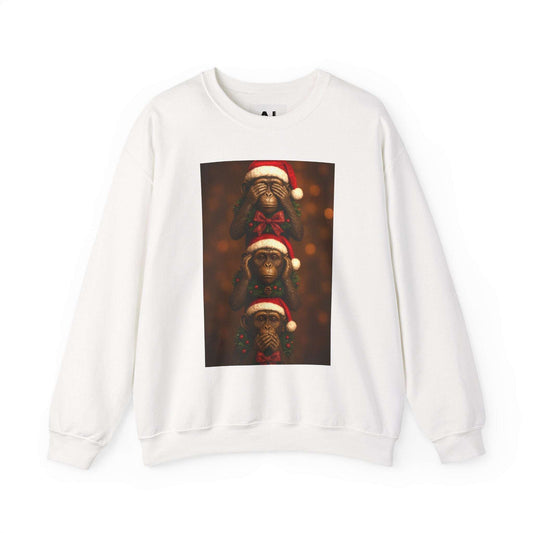 Three Santa Puppies Crewneck Sweatshirt | Christmas Dog Holiday Sweater Zarabunda The Shop