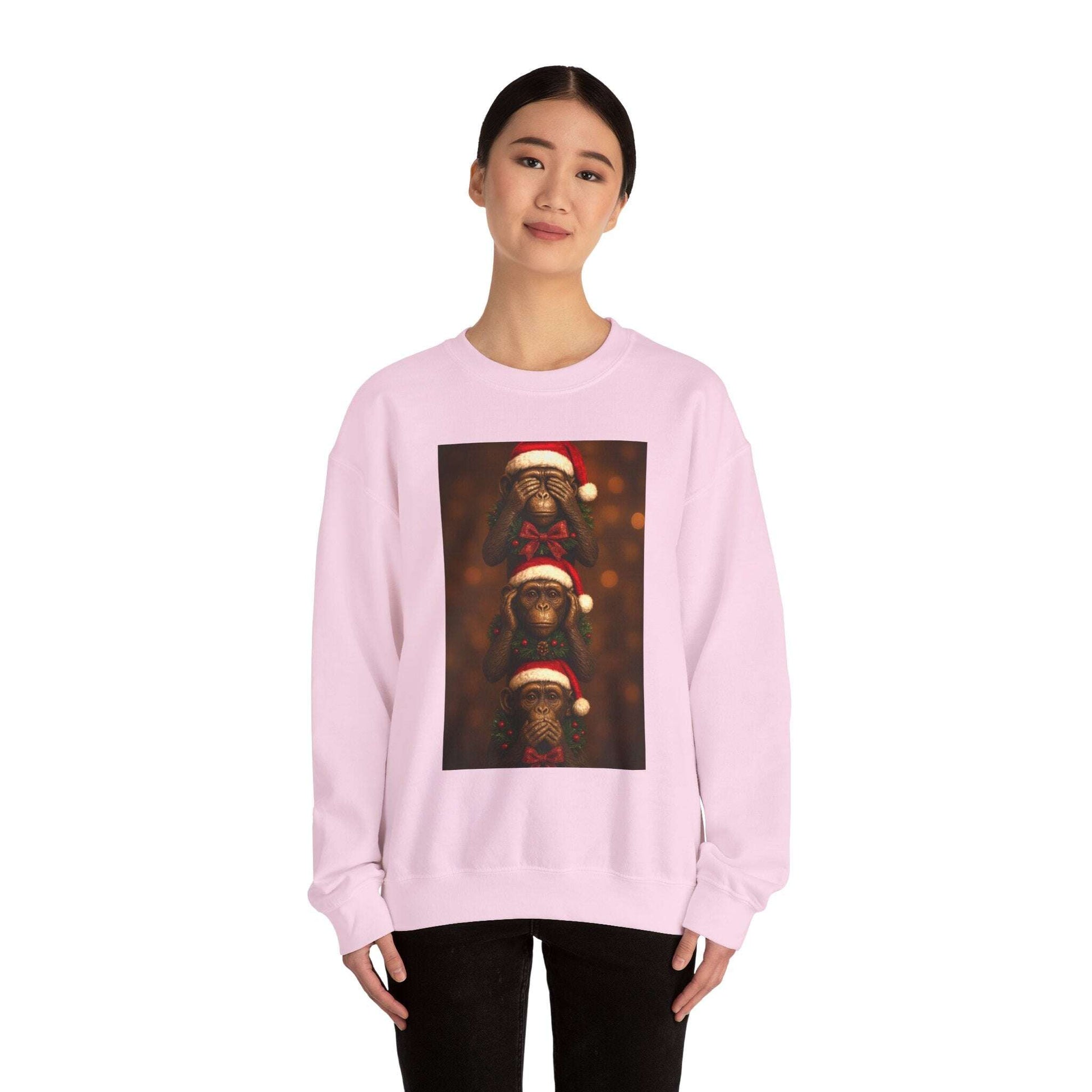 Three Santa Puppies Crewneck Sweatshirt | Christmas Dog Holiday Sweater Zarabunda The Shop