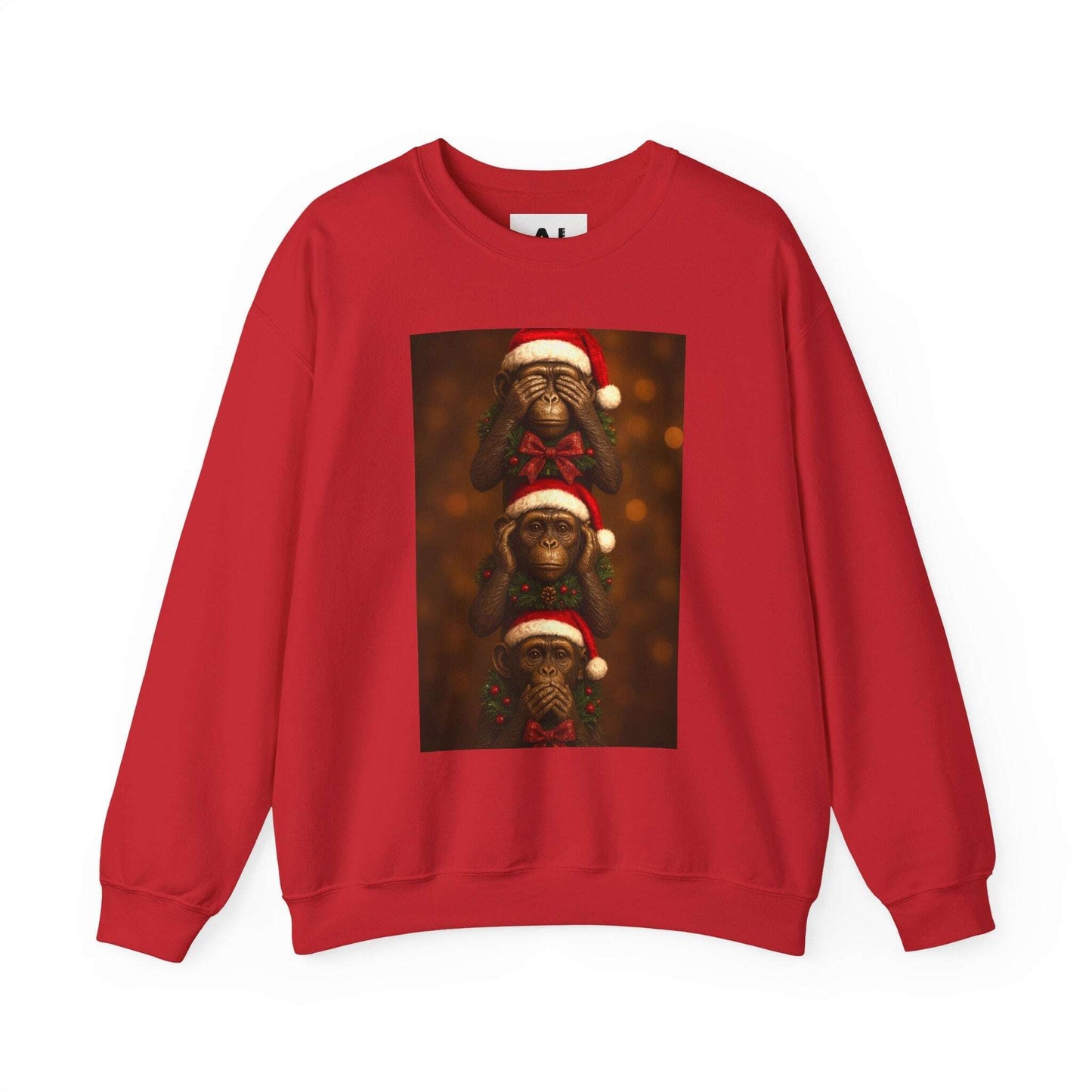 Three Santa Puppies Crewneck Sweatshirt | Christmas Dog Holiday Sweater Zarabunda The Shop